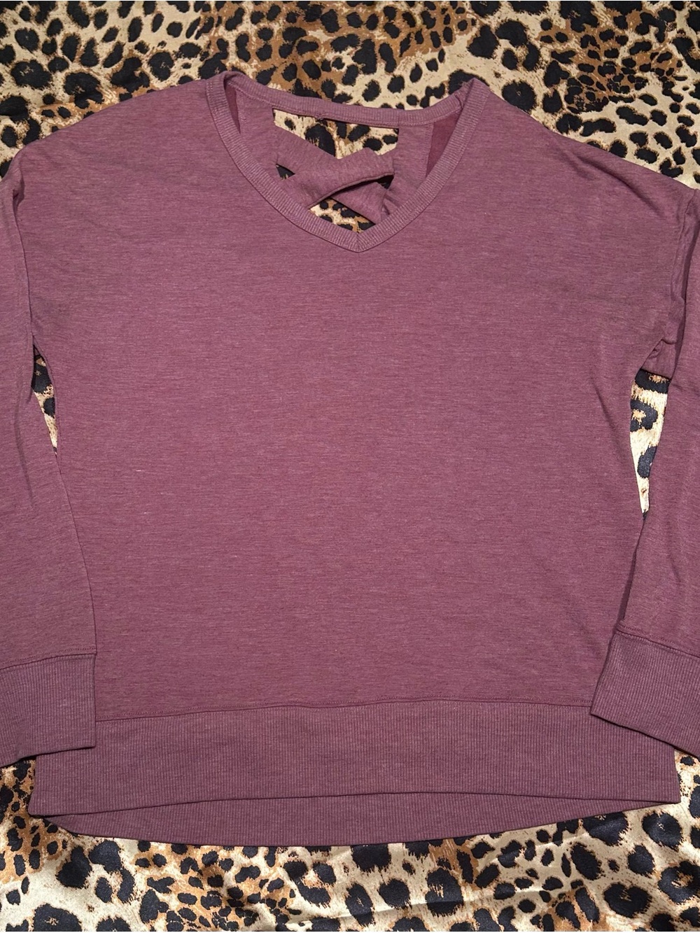 ❌SOLD❌Balance Collection Mauve Strappy Lattice Back Sweatshirt